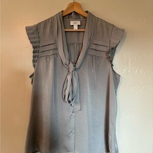 LOFT Women's Elegant Silver Gray Blouse
